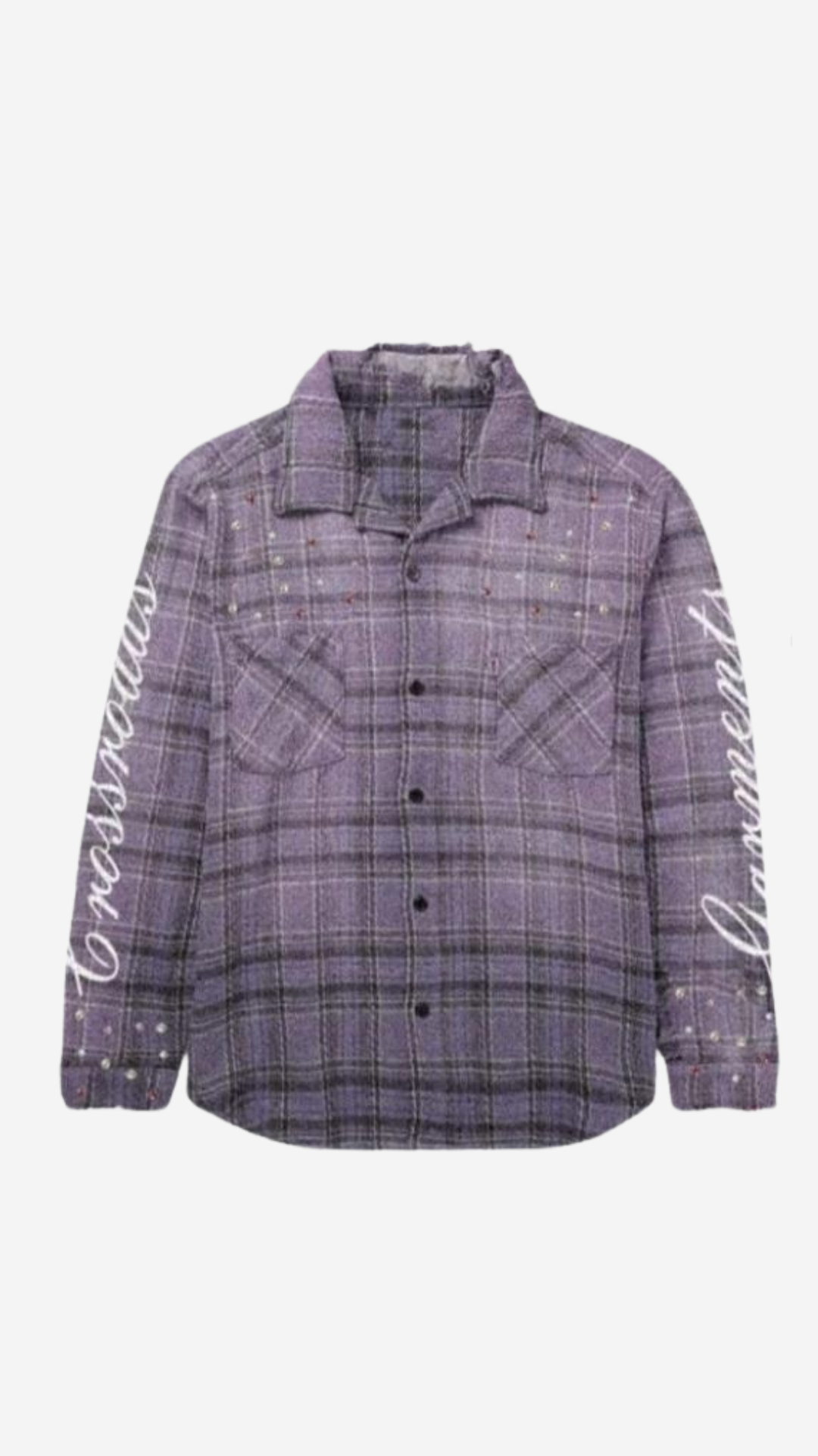 Distressed studded CR insignia shirt